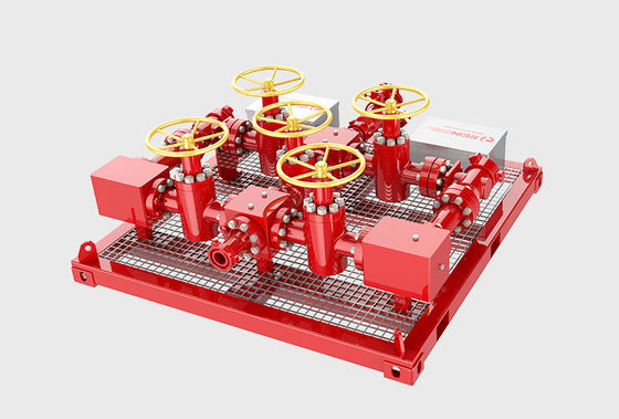 مانفولد خفه کننده آزمایش چاه نفت با کنترل فشار 3000psi و استاندارد API 16C